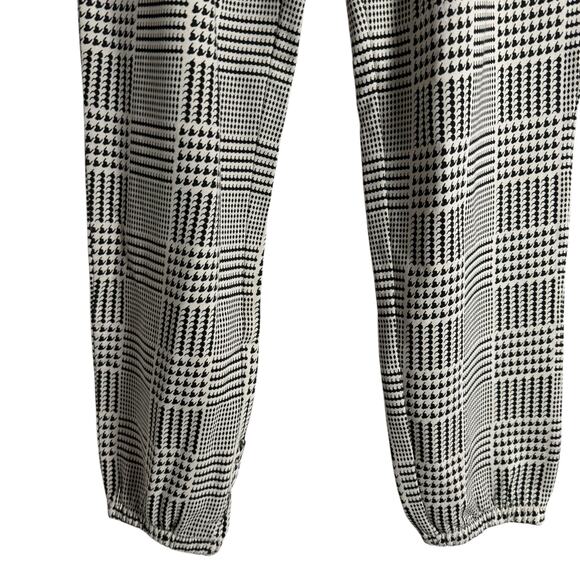 L*Space Sprinter Plaid Print Relaxed Fit Cream Black Jogger Sweatpants Size S - Picture 8 of 12